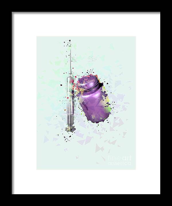 Nobody Framed Print featuring the photograph Phial And Syringe by Victor Habbick Visions/science Photo Library