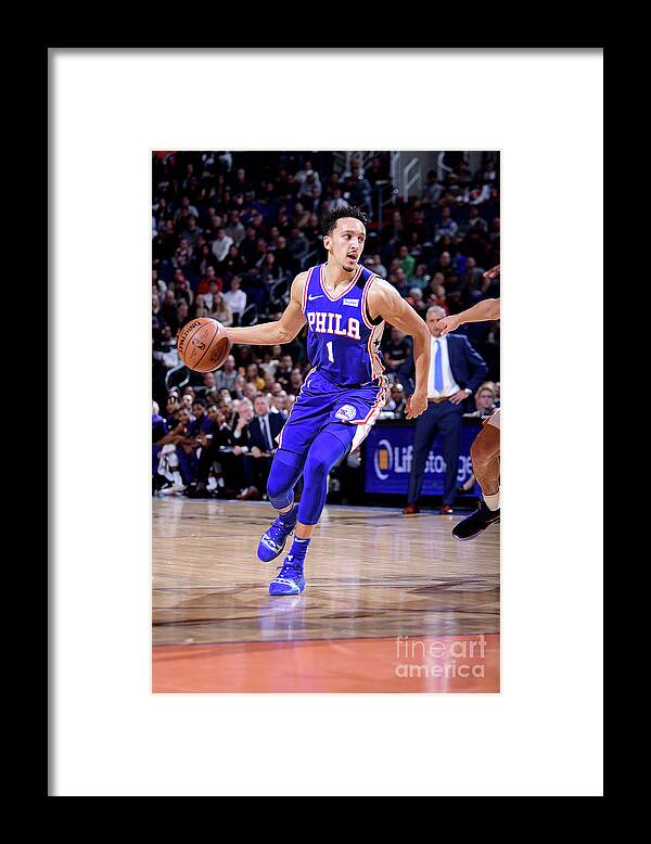 Nba Pro Basketball Framed Print featuring the photograph Philadelphia 76ers V Phoenix Suns by Michael Gonzales