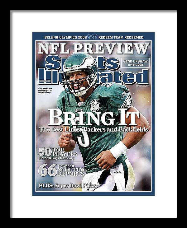 Magazine Cover Framed Print featuring the photograph Philadelphia Eagles Qb Donovan Mcnabb, 2008 Nfl Football Sports Illustrated Cover by Sports Illustrated