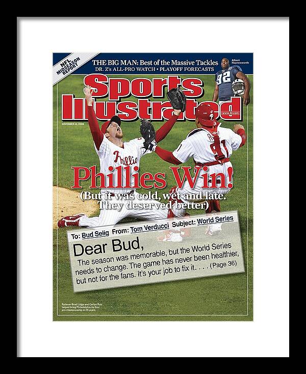Philadelphia Phillies Brad Lidge, 2008 World Series Sports Illustrated  Cover Framed Print by Sports Illustrated - Sports Illustrated Covers