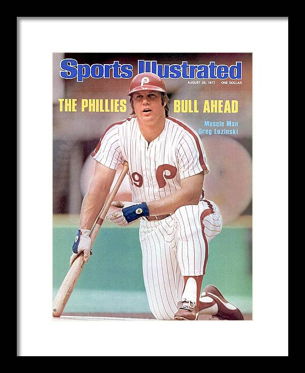 Magazine Cover Framed Print featuring the photograph Philadelphia Phillies Greg Luzinski... Sports Illustrated Cover by Sports Illustrated