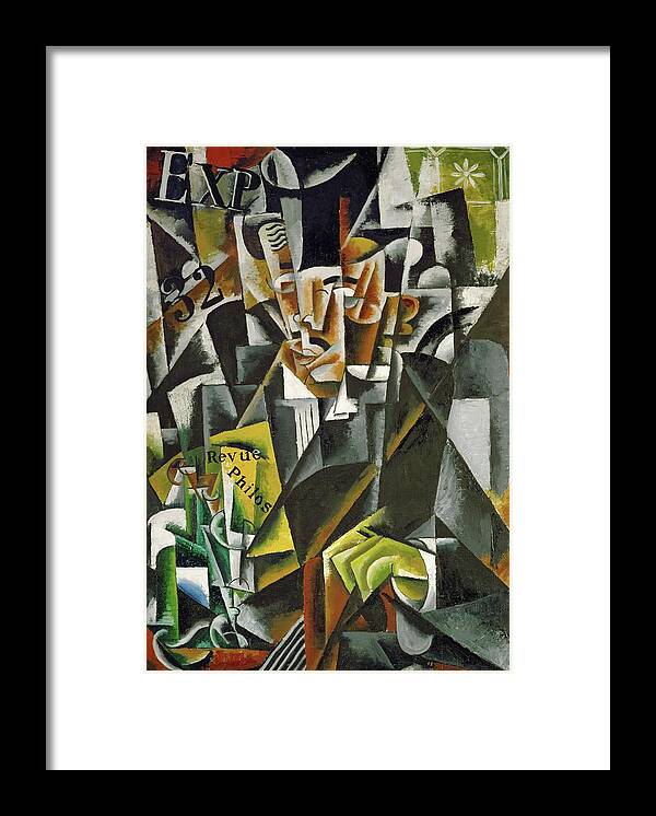 Liubov Sergeyevna Popova Framed Print featuring the painting Philosopher. Oil on canvas -1915- 89 x 63 ccm. by Liubov Sergeyevna Popova