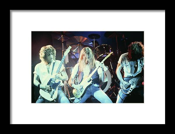 Music Framed Print featuring the photograph Photo Of Status Quo And Alan Lancaster by Mike Prior
