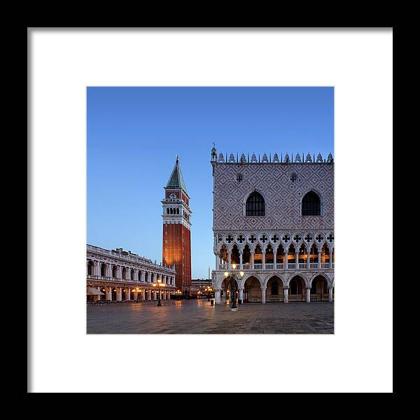 Arch Framed Print featuring the photograph Piazza San Marco At Dawn by Mammuth