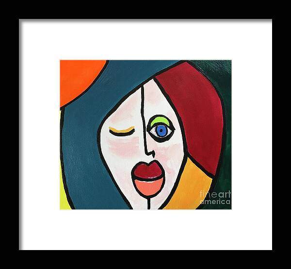Original Art Work Framed Print featuring the painting Picasso's Girl by Theresa Honeycheck