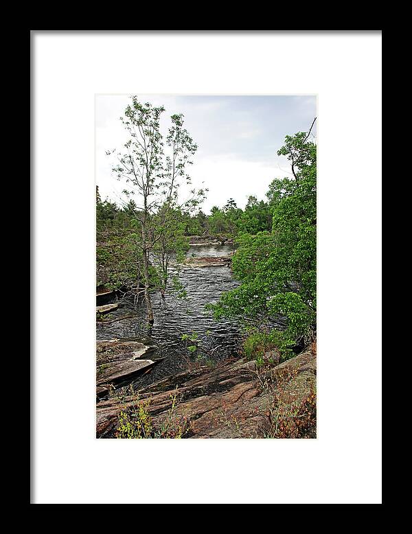 Pickerel River Framed Print featuring the photograph Pickerel River Outlet Rapids by Debbie Oppermann