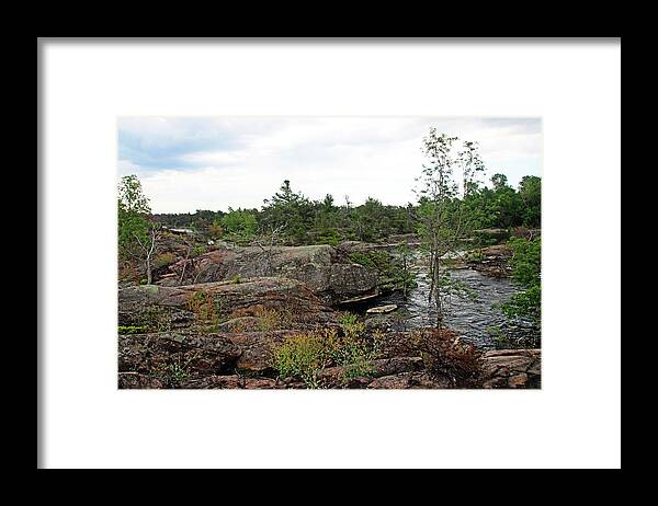 Pickerel River Framed Print featuring the photograph Pickerel River Outlet Top Of The Falls by Debbie Oppermann