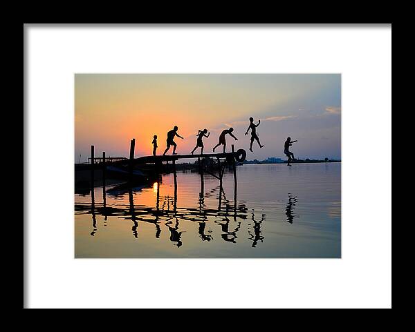 People Framed Print featuring the photograph Pier by Ali Can