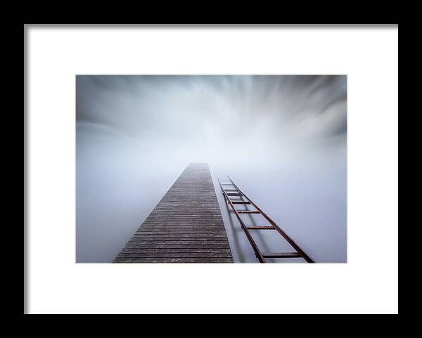 Leman Framed Print featuring the photograph Pier And Rail by Joaquin Guerola
