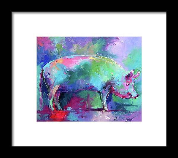 Pig Framed Print featuring the painting Pig by Richard Wallich