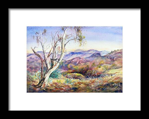 Pilbara Framed Print featuring the painting Pilbara, Hamersley Range, Western Australia. by Ryn Shell