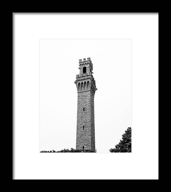 Provincetown Framed Print featuring the photograph Pilgrim Monument in Provincetown - Massachusetts by Brendan Reals