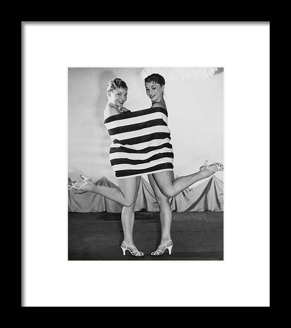 1950-1959 Framed Print featuring the photograph Pin Up, Barbara Ferris And Mary Preston by Keystone-france