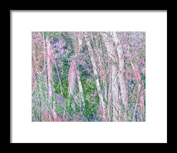 Abstract Framed Print featuring the digital art Pink Forest by Sandra Selle Rodriguez