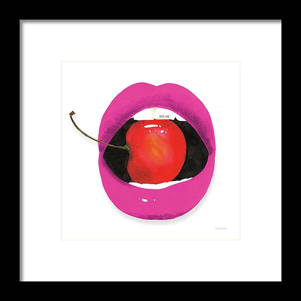 Barbie Core Framed Print featuring the mixed media Pink Lips by Mercedes Lopez Charro