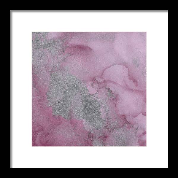 Abstract Framed Print featuring the painting Pink Shimmer by Jai Johnson