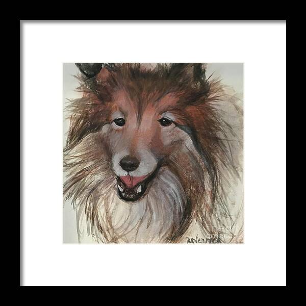 Dog Framed Print featuring the painting Pippin by M J Venrick