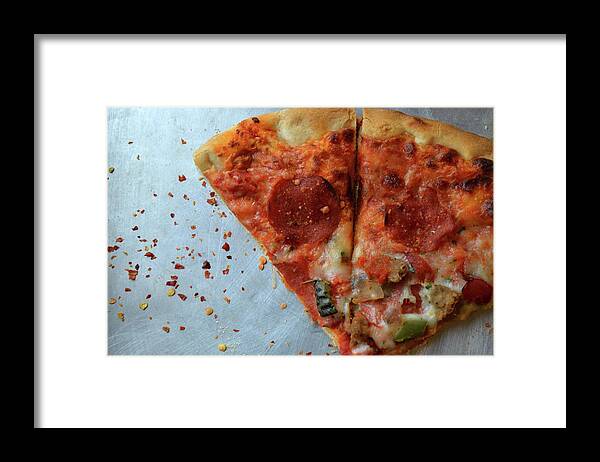 Pizza Framed Print featuring the photograph Pizza by Lisa Burbach