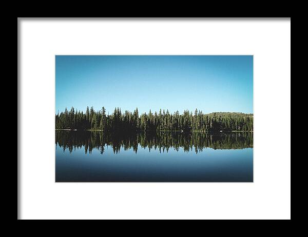 Placid Framed Print featuring the photograph Placid Sierra Nevada Lake With Reflection Early Morning by Cavan Images
