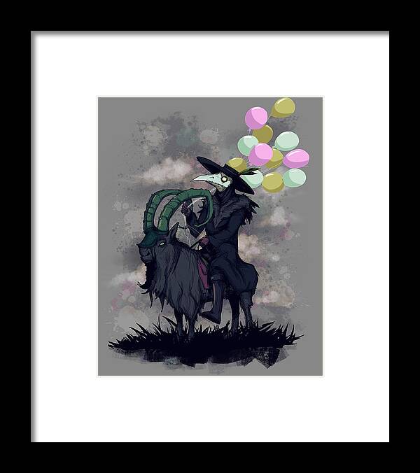 Doctor Framed Print featuring the drawing Plague Balloons by Ludwig Van Bacon