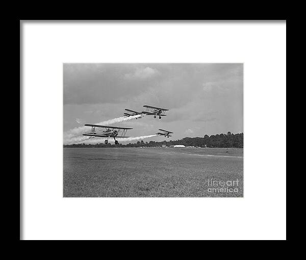 Social Issues Framed Print featuring the photograph Planes Spraying For Mosquitos by Bettmann