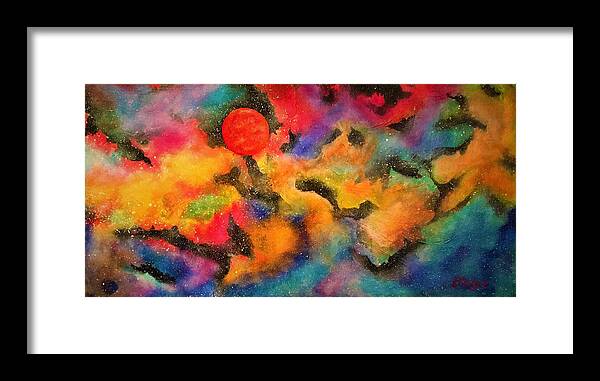 Planets Arcturus Arcturian Ascension Cosmos Universe Star Seed Nebula Space Alienworld Framed Print featuring the painting Planet Arcturus by Esperanza Creeger