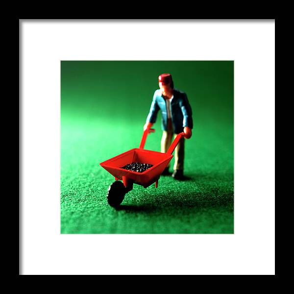 Adult Framed Print featuring the drawing Plastic Figurine of a Worker by CSA Images