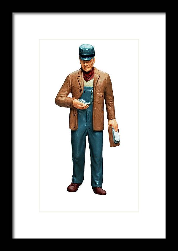 Accessories Framed Print featuring the drawing Plastic Male Figurine by CSA Images