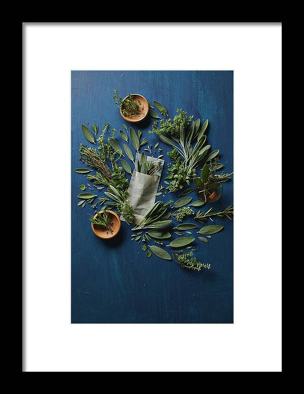 Cuisine At Home Framed Print featuring the photograph Playful Herbs by Cuisine at Home