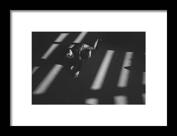 Person Framed Print featuring the photograph Playing With Lights by Alex Ogazzi