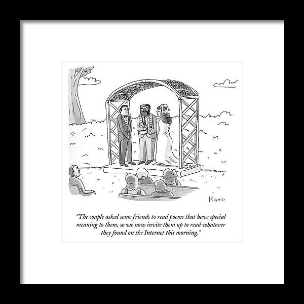 “the Couple Asked Some Friends To Read Poems That Have Special Meaning To Them Framed Print featuring the photograph Poems With Special Meaning by Zachary Kanin