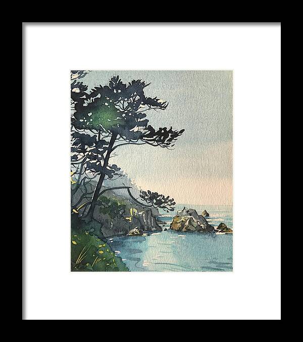 Carmel Framed Print featuring the painting Point Lobos by Luisa Millicent