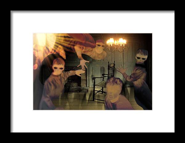 Poltergeist Framed Print featuring the digital art Poltergeists by Lisa Yount