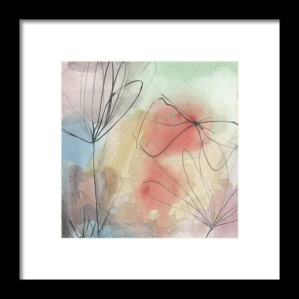 Abstract Framed Print featuring the painting Pond Impression I by Melissa Wang