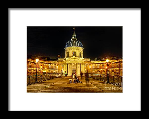 Paris Framed Print featuring the photograph Pont des Arts night by Benny Marty