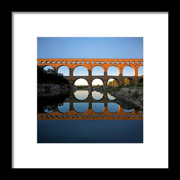 Hydraulic Platform Framed Print featuring the photograph Pont Du Gard by Lucynakoch