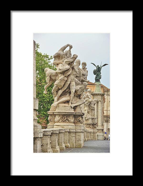 1911 Framed Print featuring the photograph Ponte Vittorio Emanuele II Sculpture by JAMART Photography