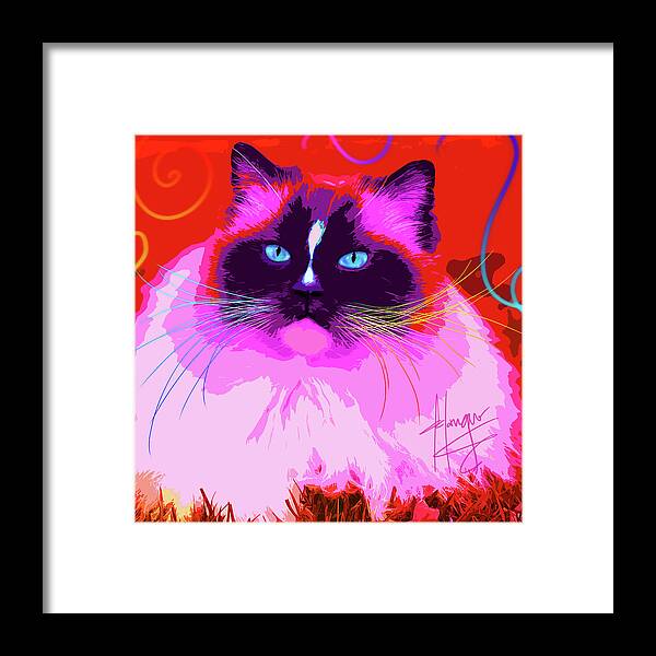 Flump Framed Print featuring the painting pOpCat Flump by DC Langer