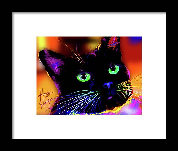 Jerry Framed Print featuring the painting pOpCat Jerry by DC Langer