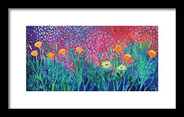 Poppy Framed Print featuring the painting Poppies at Twilight by Jennifer Lommers