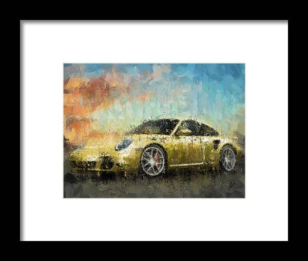 Impressionism Framed Print featuring the painting Porsche 911 Turbo by Vart Studio