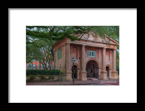 Porters Lodge Framed Print featuring the painting Porters Lodge - College of Charleston by Dale Powell