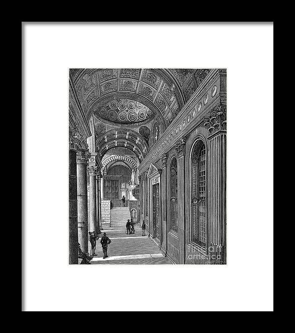 Engraving Framed Print featuring the drawing Portico Of The Pazzi Chapel, Cloister by Print Collector