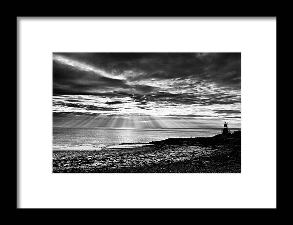 Sea Scapes Framed Print featuring the photograph Portishead Lighthouse by Mark Egerton