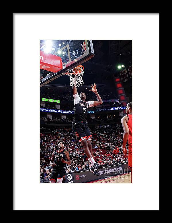 Clint Capela Framed Print featuring the photograph Portland Trail Blazers V Houston Rockets by Cato Cataldo
