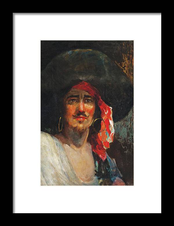 Pirate Framed Print featuring the painting Portrait of a Pirate by Unknown