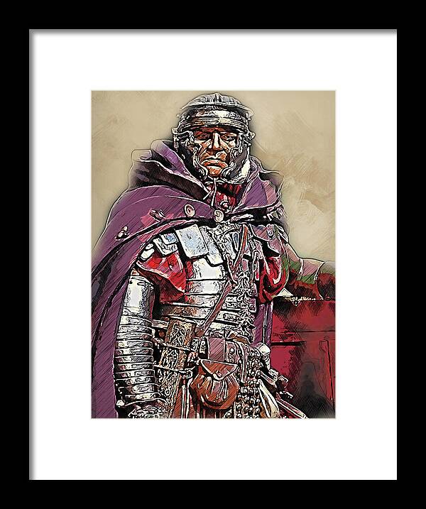 Roman Legion Framed Print featuring the painting Portrait of a Roman Legionary - 39 by AM FineArtPrints