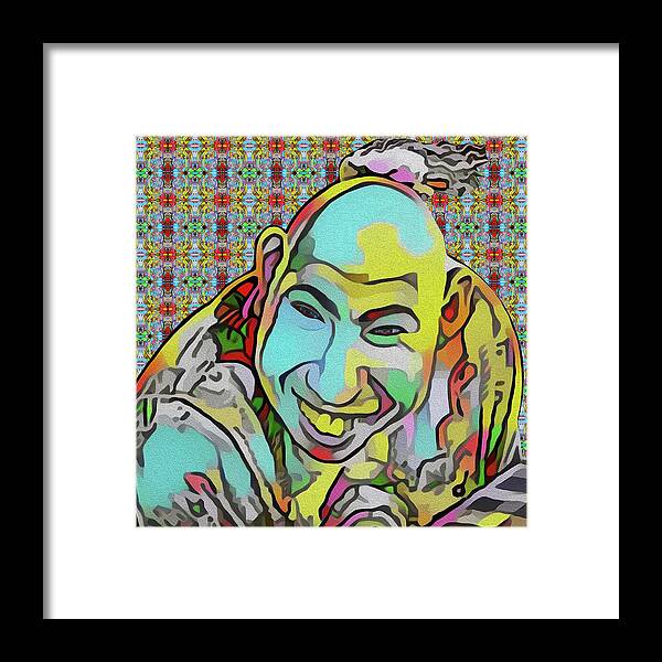 Digital Portrait Framed Print featuring the digital art Portrait of a Sideshow Performer - Schlitzie by Diego Taborda