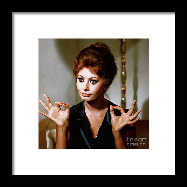 People Framed Print featuring the photograph Portrait Of Actress Sophia Loren by Bettmann