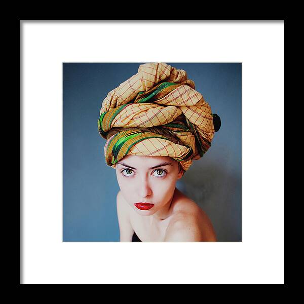 People Framed Print featuring the photograph Portrait Of Girl With Scarf On Her Head by Win-initiative/neleman